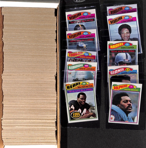 1977 Topps Football Complete Set Features Steve Largent Rookie and Walter Payton 2nd year