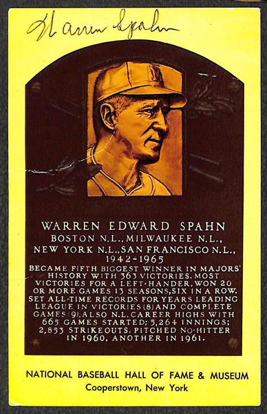 (15) Baseball Autographed Hall of Fame 4x6  Cards w. Spahn, Musial, Sewell, Snider, B. Robinson (JSA Auction Letter)