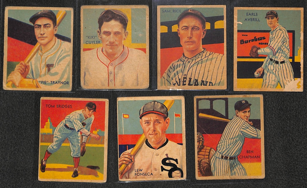 Lot of (7) 1935 Diamond Stars  Cards w. Pie Traynor