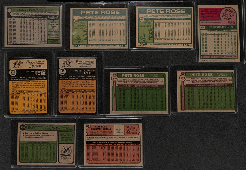 Lot of (22) 1960s and 1970s Pete Rose Cards