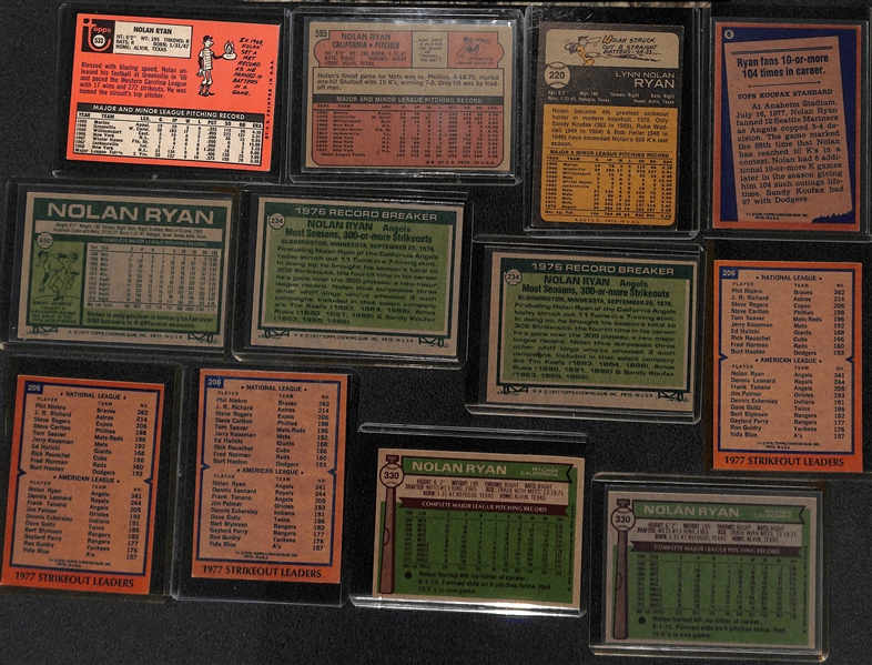 Lot of (24) 1960s and 1970s Nolan Ryan Cards