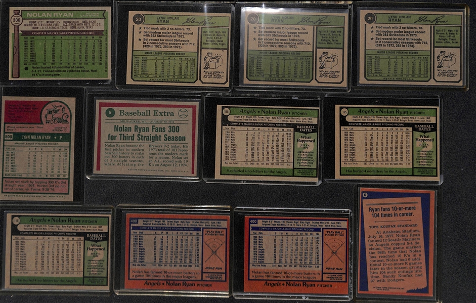 Lot of (24) 1960s and 1970s Nolan Ryan Cards