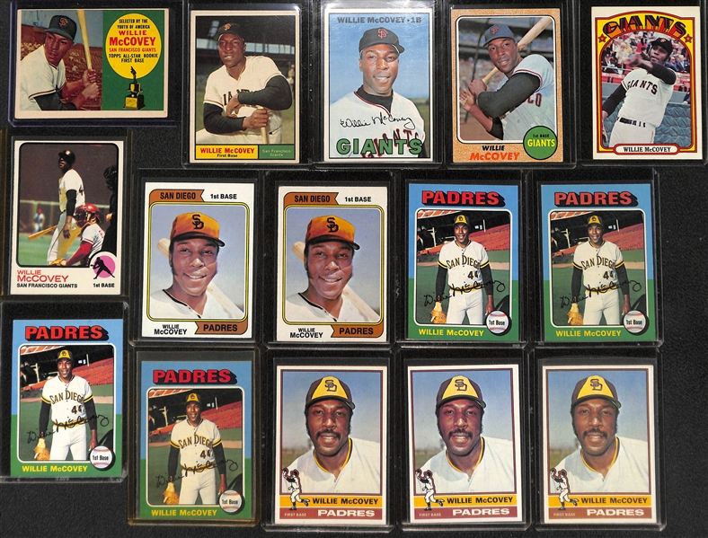 Lot of (27) 1960s and 1970s Willie McCovey Cards Inc. 1960 Rookie