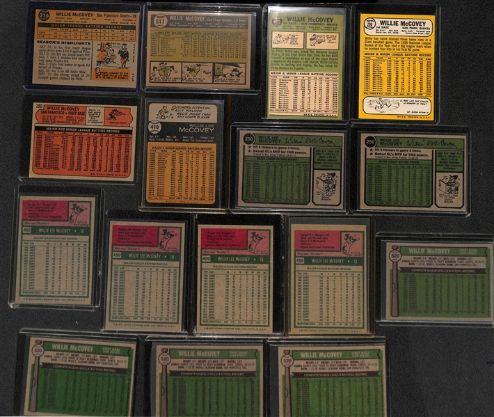 Lot of (27) 1960s and 1970s Willie McCovey Cards Inc. 1960 Rookie
