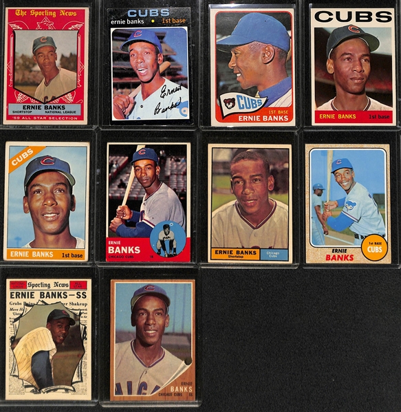 Lot of (17) 1950s-1970s Ernie Banks Cards