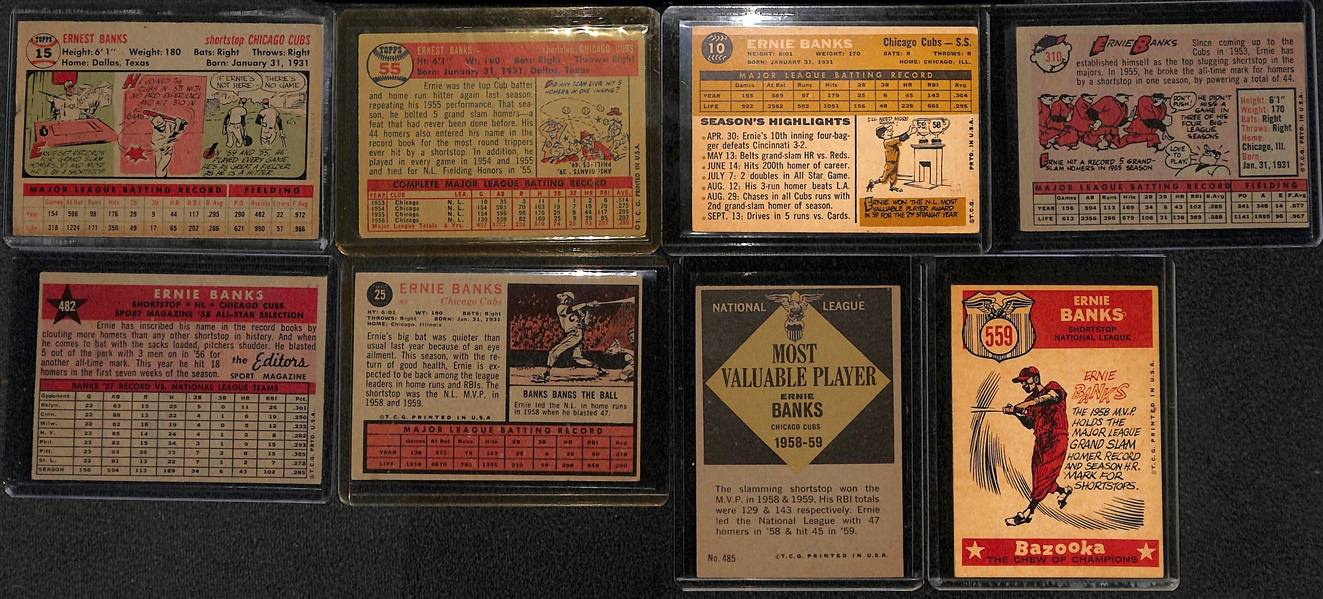 Lot of (17) 1950s-1970s Ernie Banks Cards