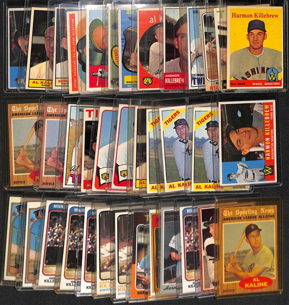 Lot of (37) 1950s-1970s Harmon Killebrew and Al Kaline Cards