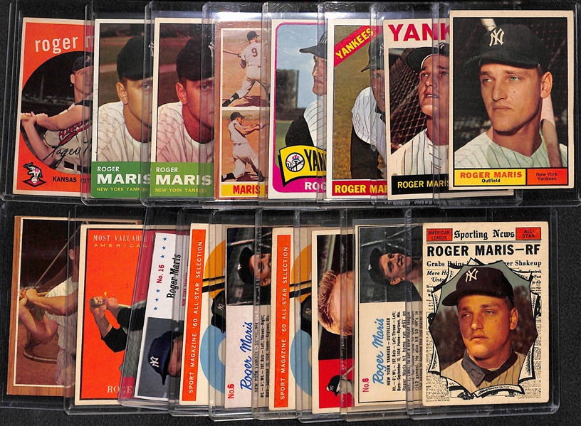 Lot of (17) 1950's-1960s Roger Maris Cards