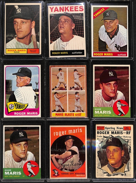 Lot of (17) 1950's-1960s Roger Maris Cards