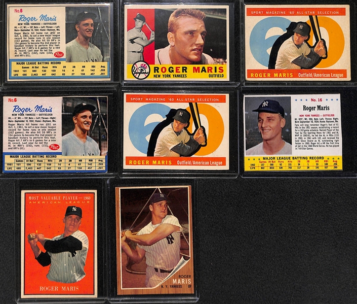 Lot of (17) 1950's-1960s Roger Maris Cards