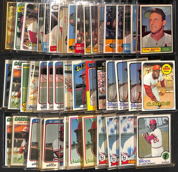Lot of (46) 1950s-1970s Baseball HOFers inc. Musial, Gibson and Brock