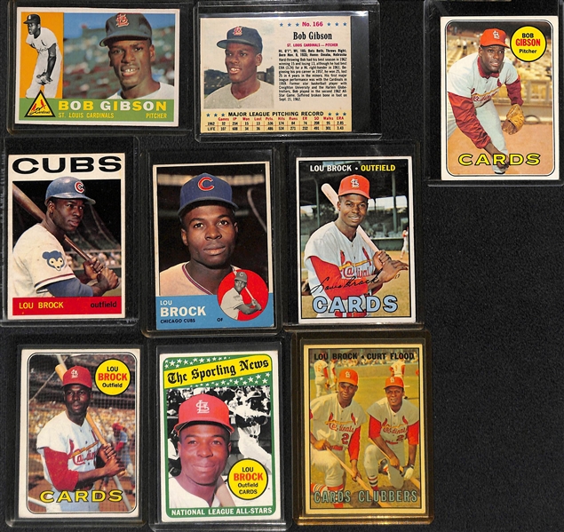 Lot of (46) 1950s-1970s Baseball HOFers inc. Musial, Gibson and Brock