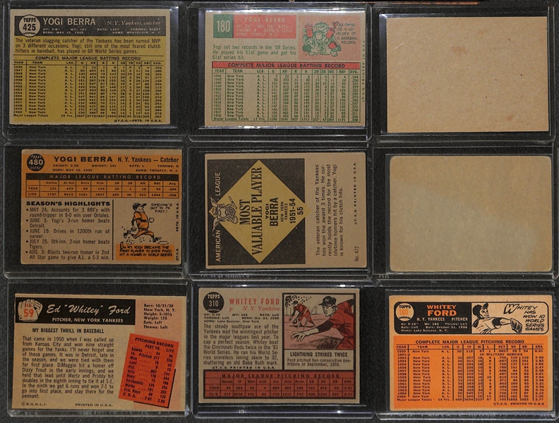 (28) 1950s-1960s Yankee's Star HOFers Yogi Berra and Whitey Ford