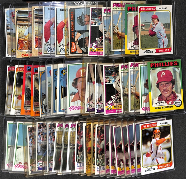 Lot of (46) 1960s-1970s Philadelphia Phillies Stars Mike Schmidt and Steve Carlton