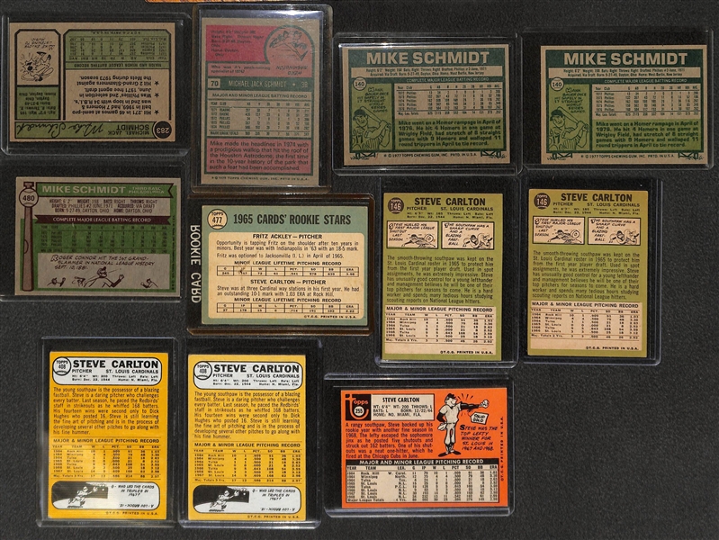 Lot of (46) 1960s-1970s Philadelphia Phillies Stars Mike Schmidt and Steve Carlton