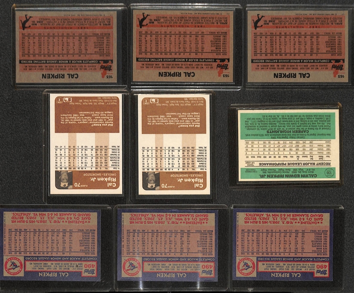 Lot of (18) Cal Ripken Baseball Cards Inc. (7) 1982 Rookies and Autographed Topps Update Rookie