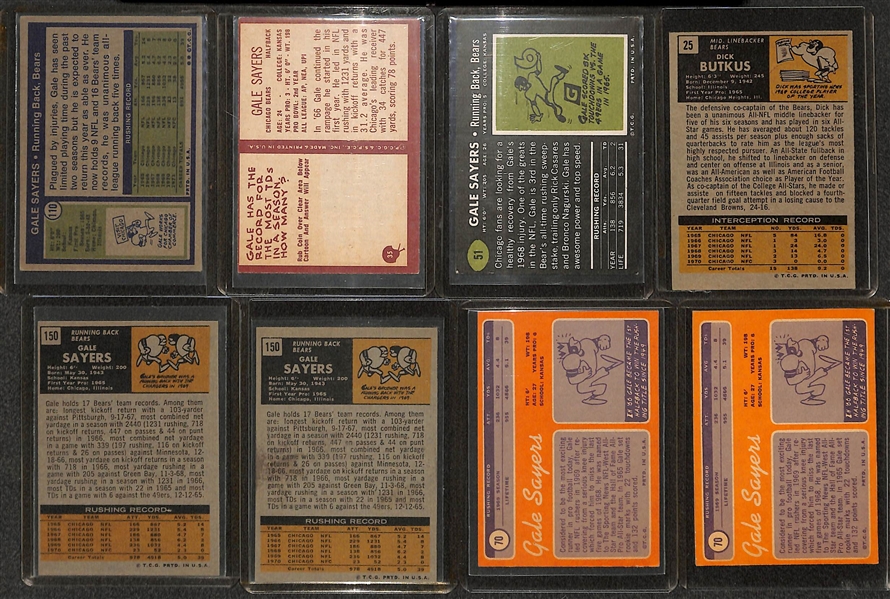 Lot of (18) 1960s and 70s Chicago Bears Greats Dick Butkus, Gale Sayers and Mike Ditka