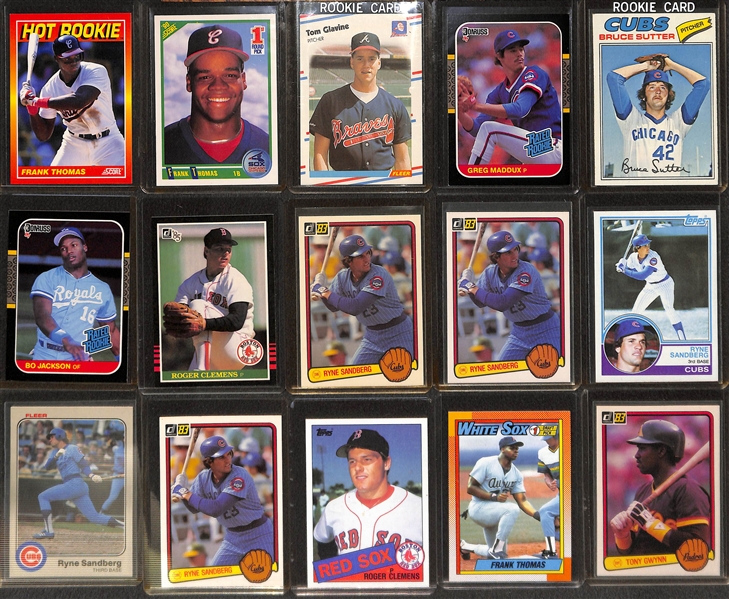 Lot of (80+) 1970s, 80s, and 90s Baseball Rookie Stars Inc. Gwynn, Thomas, Eckersley, Mattingly and More 