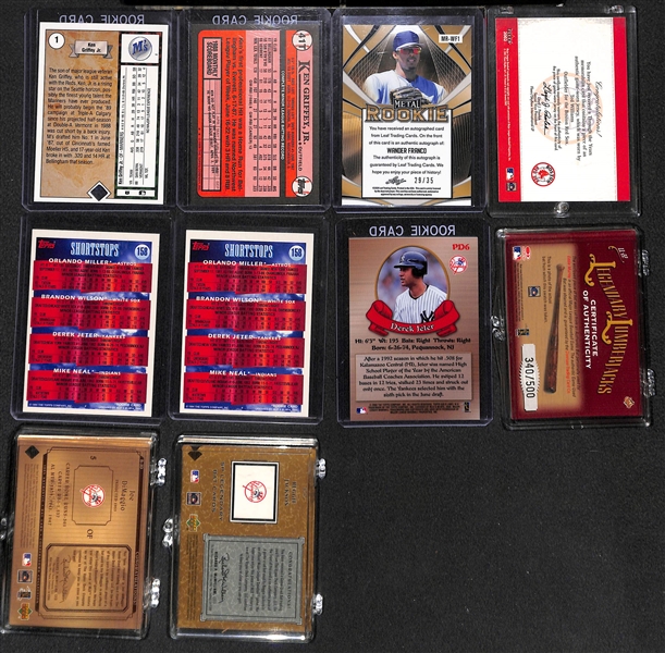 Lot of (10) Baseball Rookie, Stars and Insert Lot Featuring Ken Griffey Jr., Wander Franco, Ted Williams