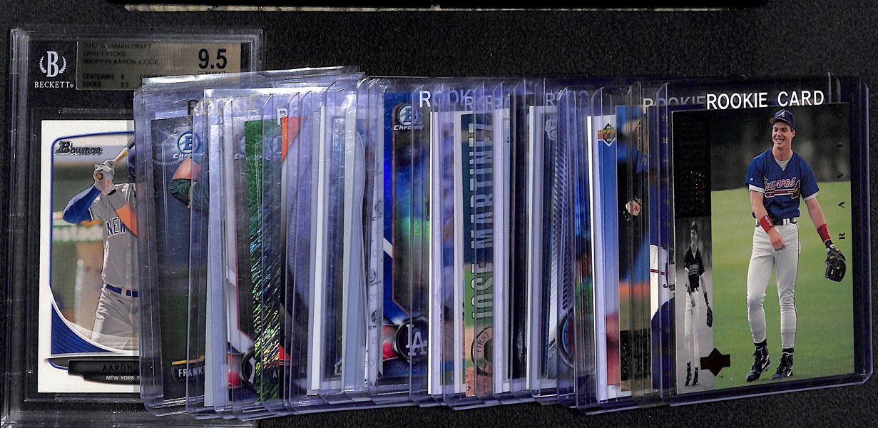 Lot of (24) Baseball Rookie and Star Cards Featuring Aaron Judge Graded 9.5, Fernando Tatis Jr., and Many More 