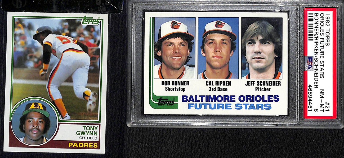 Lot of (8) Graded Mostly Baseball Rookie Lot Featuring Gwynn, Ripken, Jeter, Judge