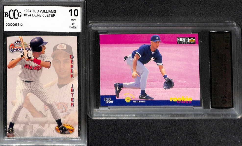 Lot of (8) Graded Mostly Baseball Rookie Lot Featuring Gwynn, Ripken, Jeter, Judge