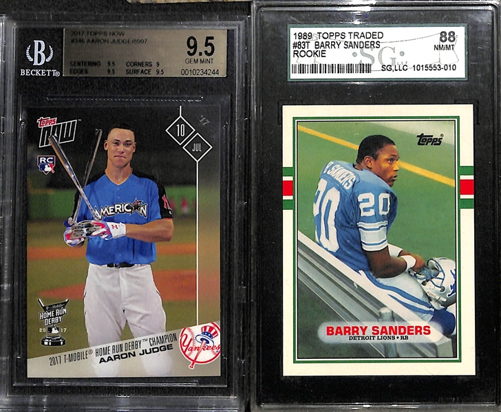 Lot of (8) Graded Mostly Baseball Rookie Lot Featuring Gwynn, Ripken, Jeter, Judge