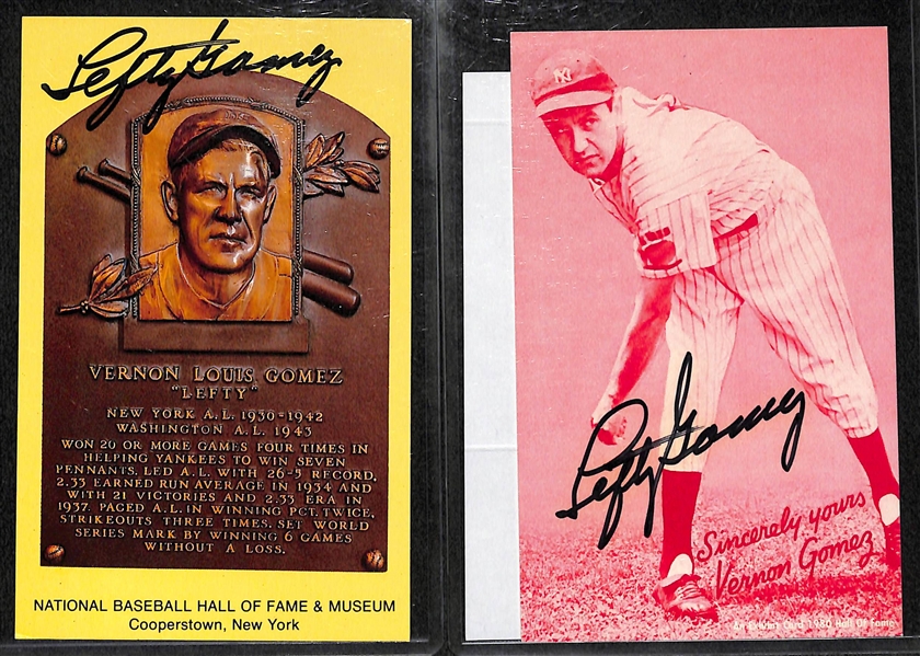 (8) Baseball HOF Autographs on 4x6 Cards w. Al Kaline, Duke Snyder, Lefty Gomez, Bill Dickey,  Lou Boudreau, Lee Macphail, Pat Gillick