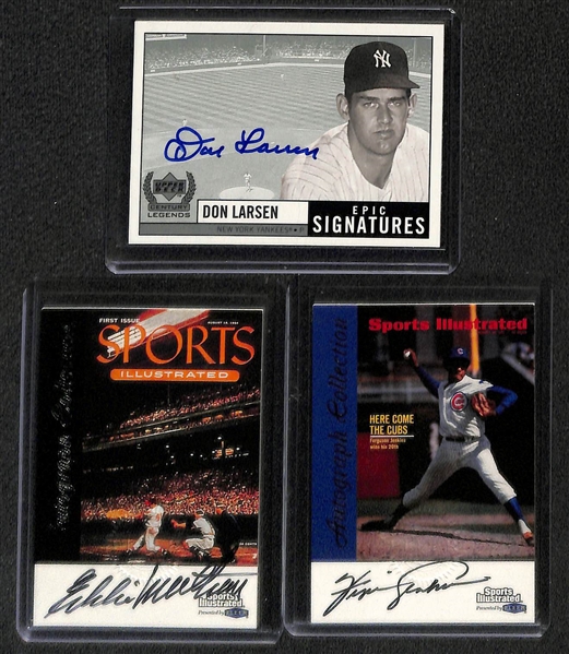 (7) Baseball HOF Autographed Cards w. Berra, Gwynn, R. Jackson, Larsen