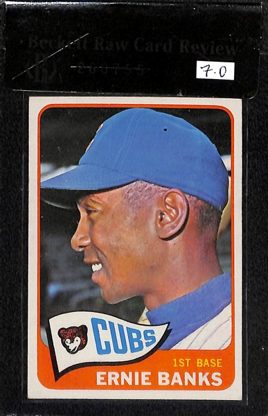 1961 Topps Hank Aaron & 1965 Topps Ernie Banks Both Graded Beckett 7
