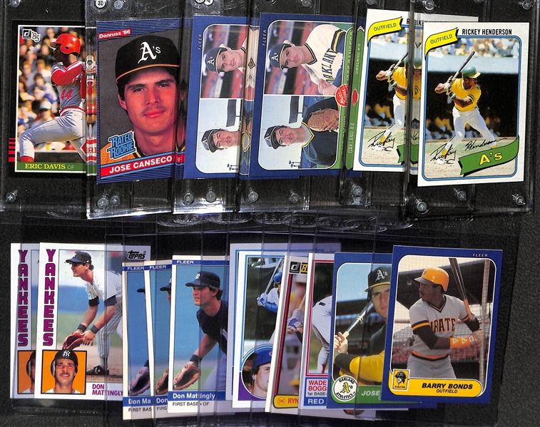 Lot of (17) 1980s Rookie Stars w. Henderson, Sandberg, Mattingly