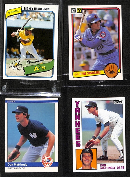 Lot of (17) 1980s Rookie Stars w. Henderson, Sandberg, Mattingly