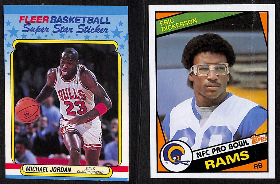 Lot of (12) 1980s Mixed Sports Star and Rookie Cards Featuring Michael Jordan, Dickerson, Hull, Pippen