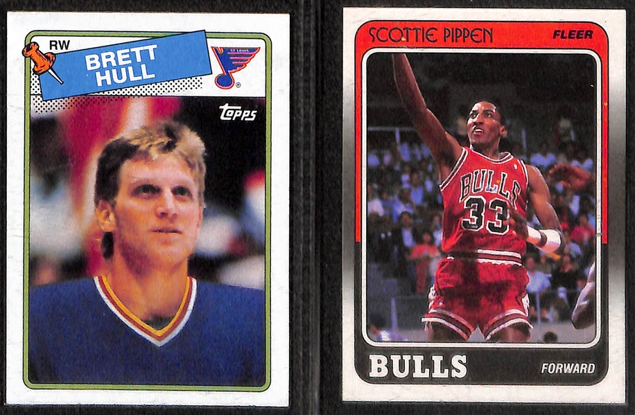 Lot of (12) 1980s Mixed Sports Star and Rookie Cards Featuring Michael Jordan, Dickerson, Hull, Pippen