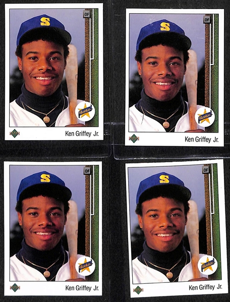 Lot of (10) 1989 and 1990 Ken Griffey Jr. Cards w. 4 Upper Deck Rookies