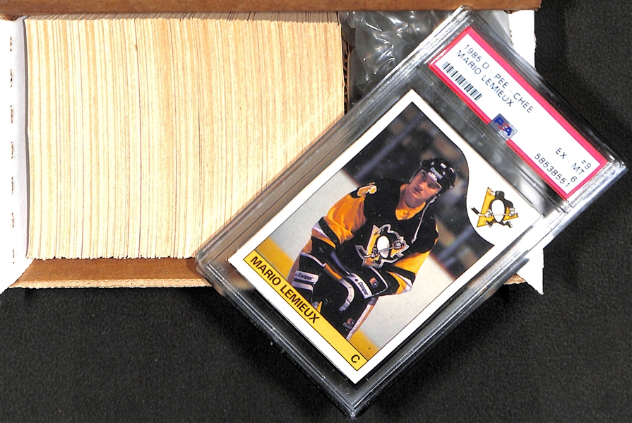 1985-86 O-Pee-Chee Hockey Complete Set w. Mario Lemieux Rookie Graded PSA 6