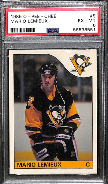 1985-86 O-Pee-Chee Hockey Complete Set w. Mario Lemieux Rookie Graded PSA 6