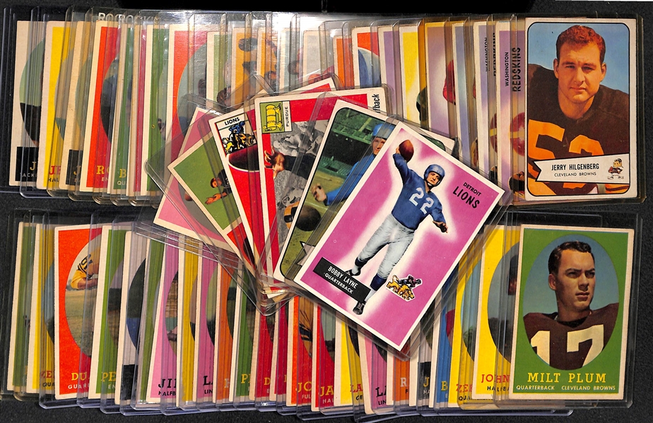 (51) 1954-1958 Bowman & Topps Football Cards w. 1954 Bobby Layne 