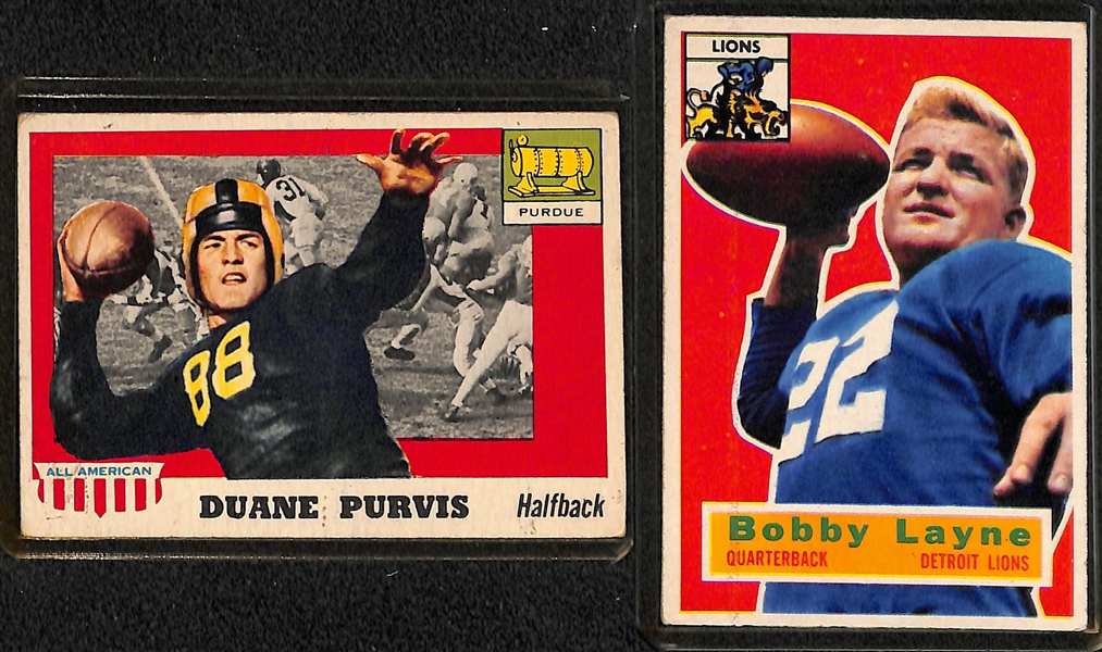 (51) 1954-1958 Bowman & Topps Football Cards w. 1954 Bobby Layne 