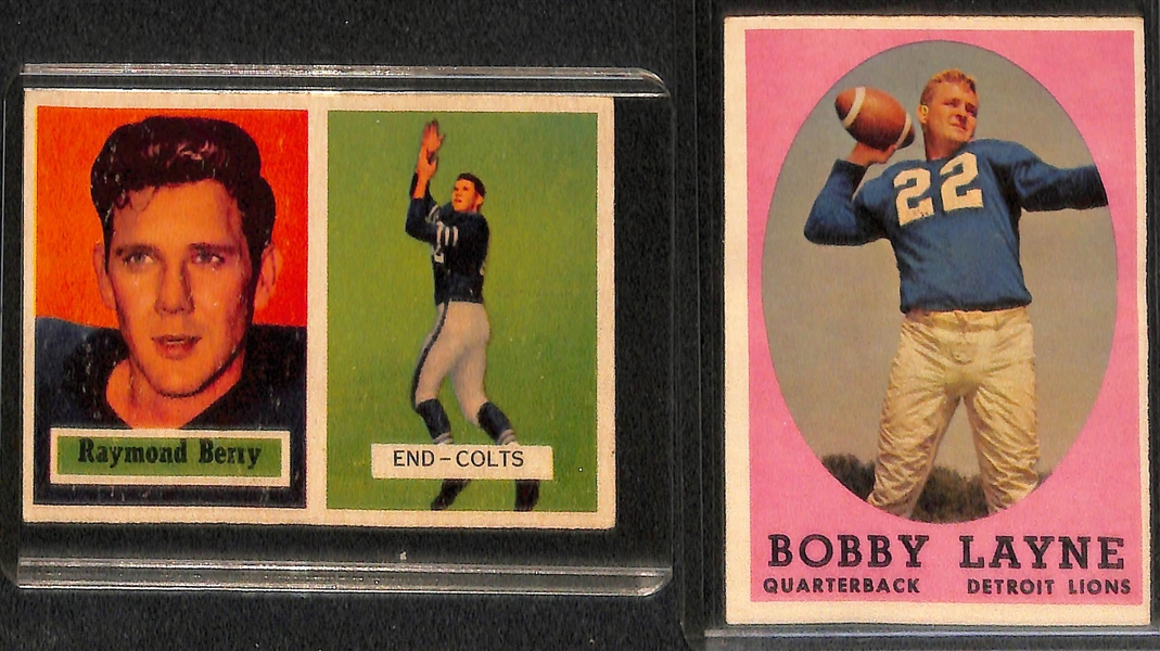 (51) 1954-1958 Bowman & Topps Football Cards w. 1954 Bobby Layne 