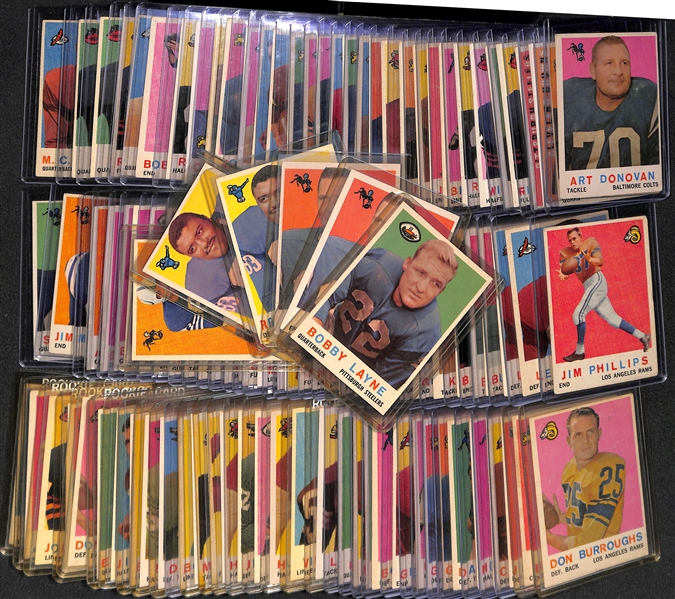 (100+) 1959 Topps Football Cards w. Bobby Layne