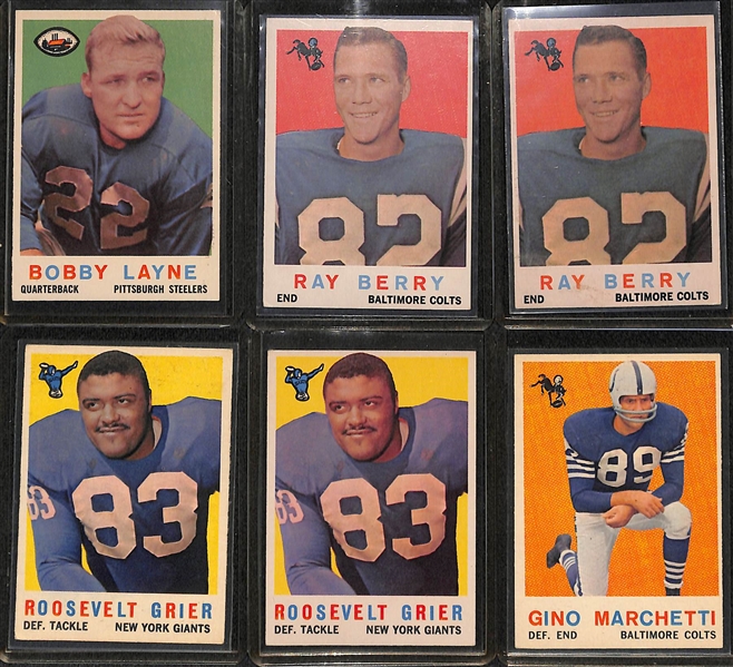 (100+) 1959 Topps Football Cards w. Bobby Layne