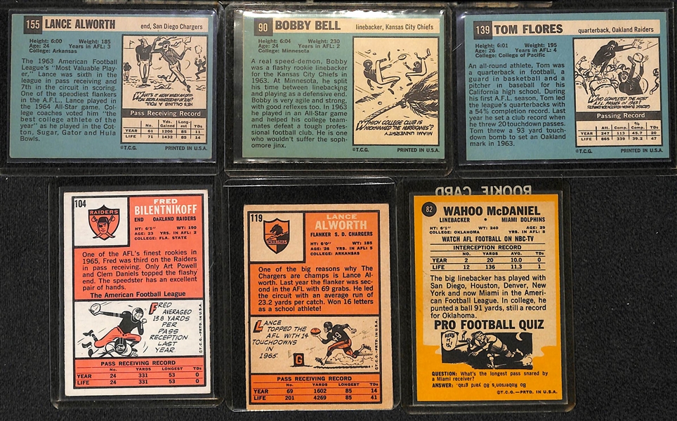 (125+) 1964, 1966, & 1967 Topps Football Cards w. 1964 Lance Alworth & 1967 Wahoo McDaniel RC