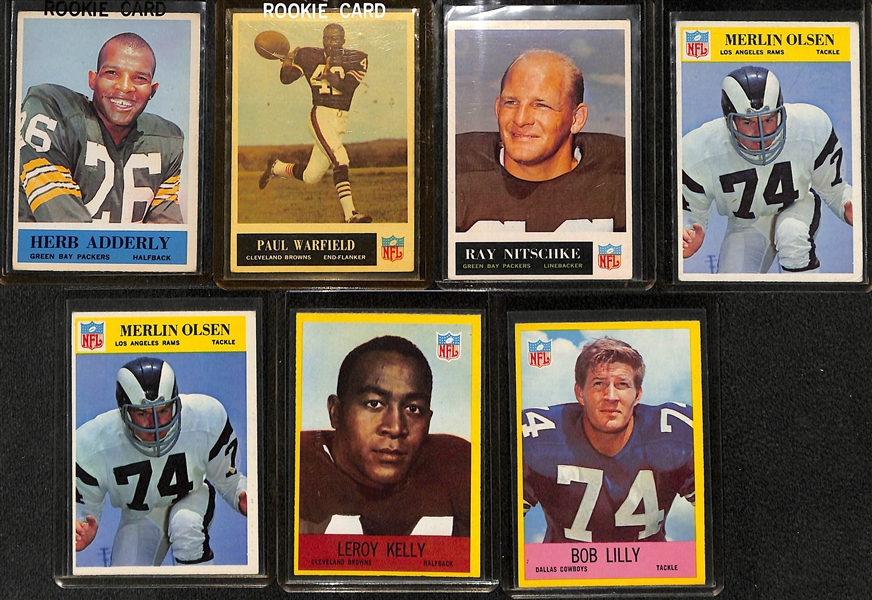 (90) 1964-1967 Philadelphia Football Cards w. Herb Adderly RC & Paul Warfield RC