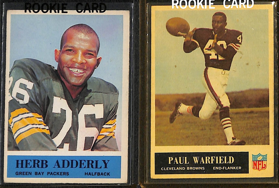 (90) 1964-1967 Philadelphia Football Cards w. Herb Adderly RC & Paul Warfield RC