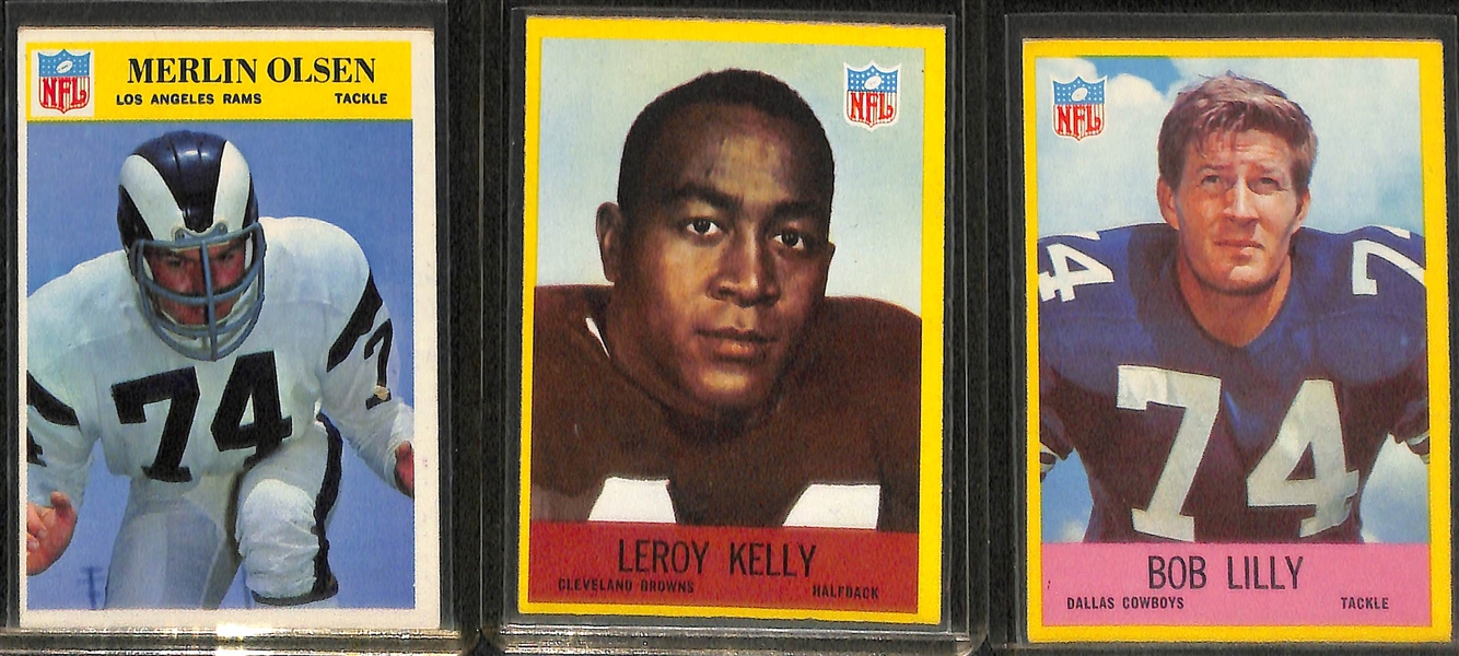 (90) 1964-1967 Philadelphia Football Cards w. Herb Adderly RC & Paul Warfield RC
