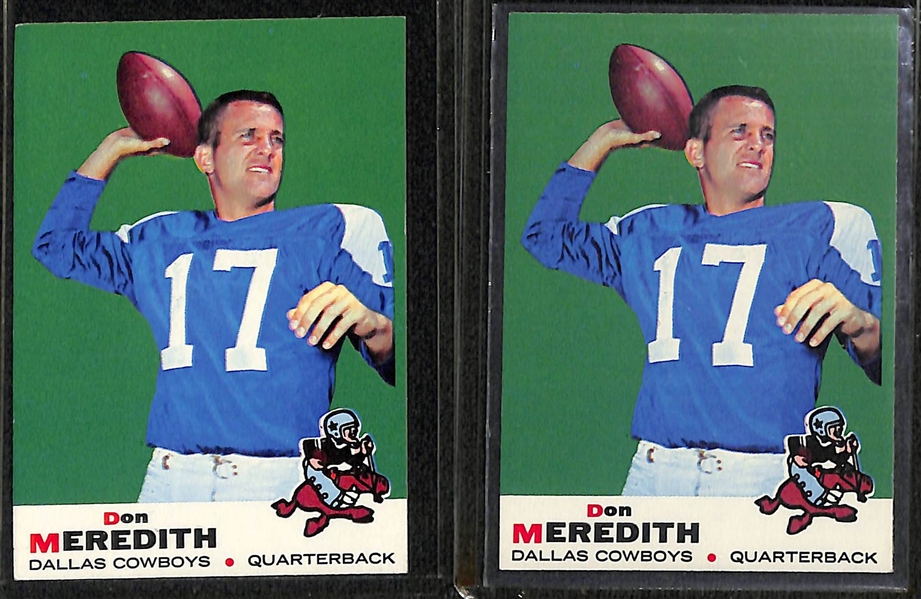 Lot of (68) 1969 Topps Football Cards w. Don Meredith x2