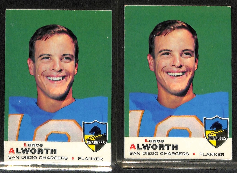 Lot of (68) 1969 Topps Football Cards w. Don Meredith x2