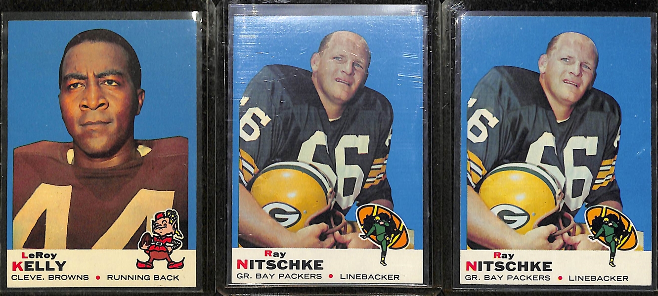 Lot of (68) 1969 Topps Football Cards w. Don Meredith x2