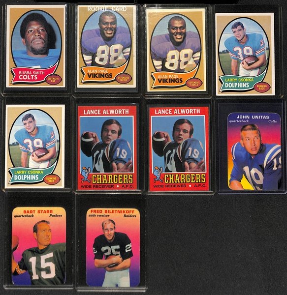 Lot of (96) 1970 & 1971 Topps Football Cards w. 1970 Bubba Smith Rookie Card